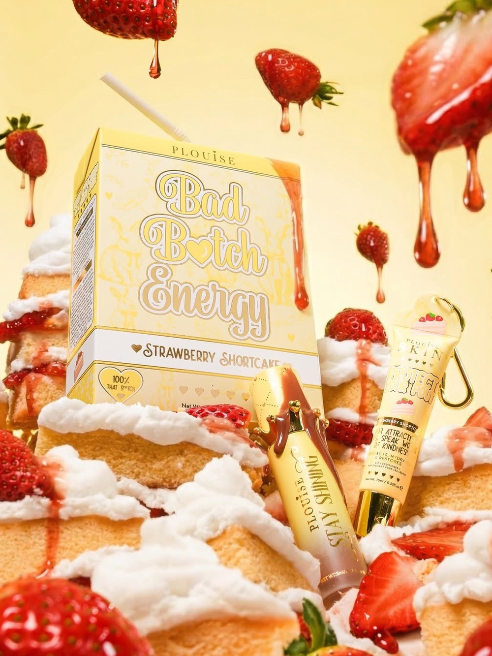 P. Louise Bad B*tch Energy Lip Oil & Conditioner Balm Duo Strawberry Shortcake